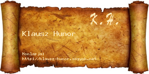 Klausz Hunor névjegykártya